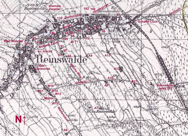 7 - 7. Teil Karte Reinswalde Mitte-Ost-Sd 1940